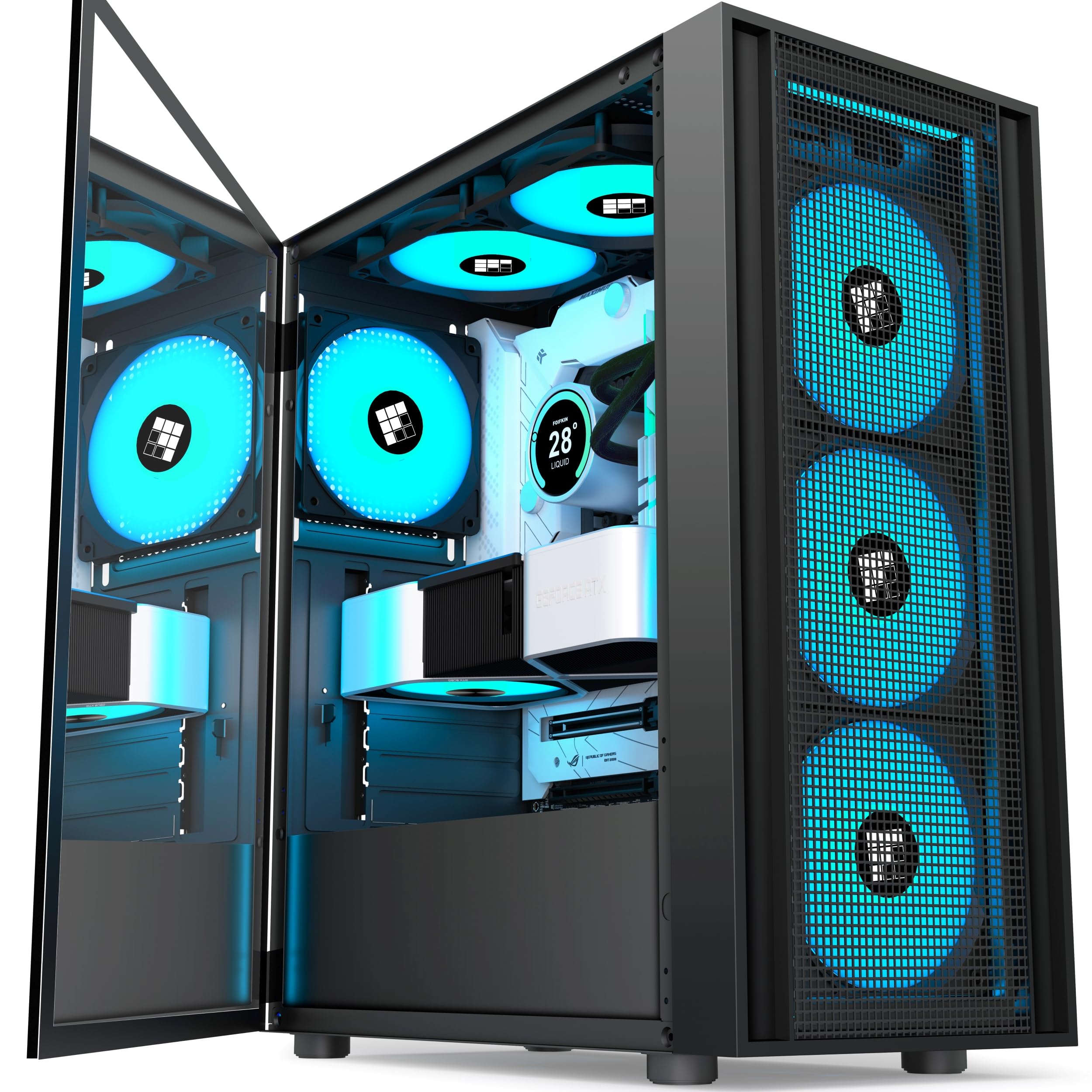 Amazon.co.jp: FOIFKIN K11 PCケース - PWM ARGBファン4個搭載、ATX